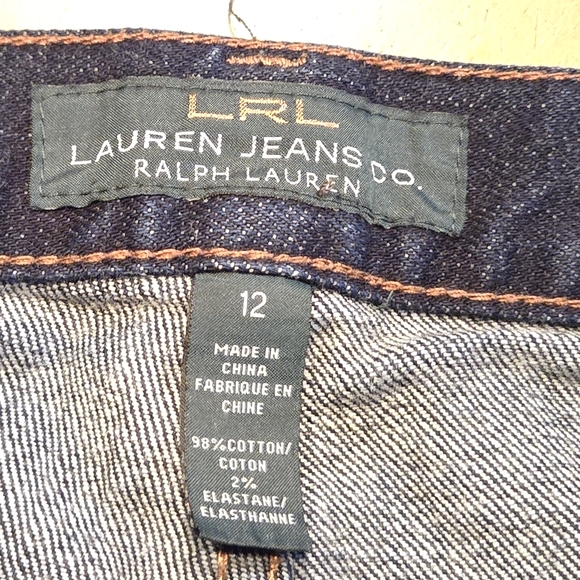 LRL Lauren Ralph Lauren dark blue bootcut flare denim jeans in a misses size 12 - Picture 8 of 9